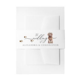 Brown Cavapoo Welpe Dog Owner Wedding Calligraphy Einladungsbanderole