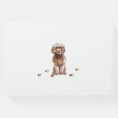Brown Cavapoo Welpe Haustier Hochzeitskalligrafie Gästebuch (Rückseite)