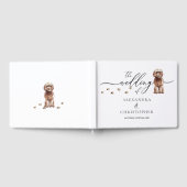 Brown Cavapoo Welpe Haustier Hochzeitskalligrafie Gästebuch (Voll)