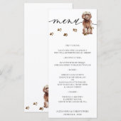 Brown Cavapoo Welpe Hunde Hochzeit Party Menükarte (Vorne/Hinten)