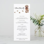 Brown Cavapoo Welpe Hunde Hochzeit Party Menükarte (Stehend Vorderseite)