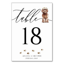 Brown Cavapoo Welpe Wedding Calligraphy Signature