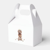 Brown Cavapoo Welpe Wedding Calligraphy Vielen Dan Geschenkschachtel (Rückseite)