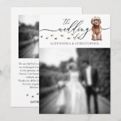 Brown Cavapoo Welpe Wedding Foto Einladung (Vorne/Hinten)