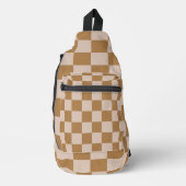 Brown Checkerboard Crossbody Bag (Vorderseite)