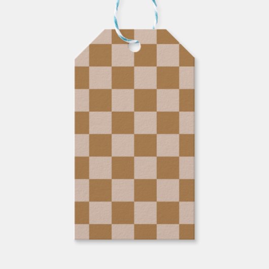 Brown Checkerboard Geschenkanhänger (Vorderseite)