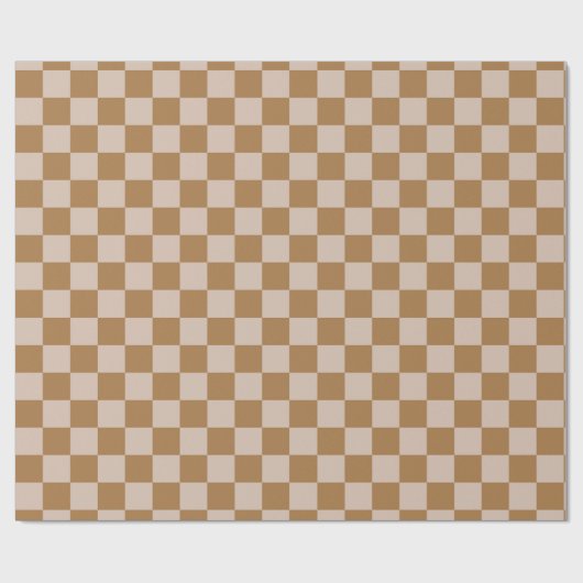 Brown Checkerboard Geschenkpapier (Flach)