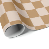 Brown Checkerboard Geschenkpapier (Rolleneckpunkt)