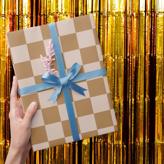 Brown Checkerboard Geschenkpapier