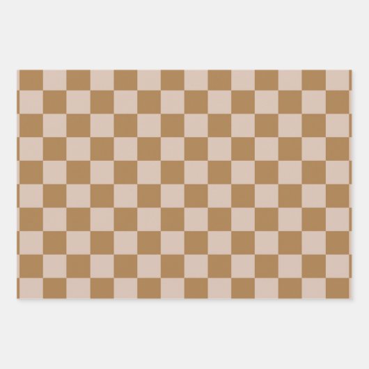 Brown Checkerboard Geschenkpapier Set (Vorderseite 2)