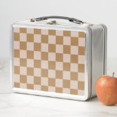 Brown Checkerboard Metall Brotdose (Beispiel)