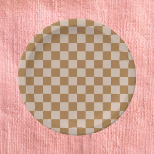Brown Checkerboard Pappteller
