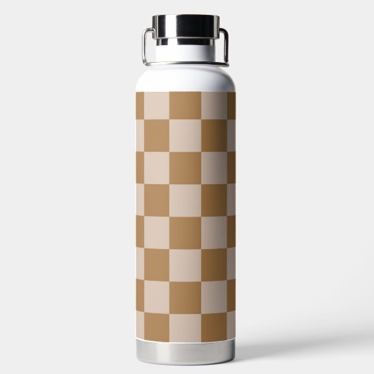Brown Checkerboard Trinkflasche (Rückseite)