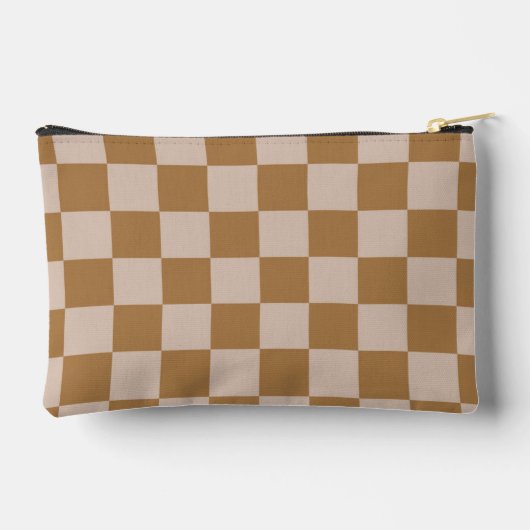 Brown Checkerboard Zubehörtasche (Rückseite)