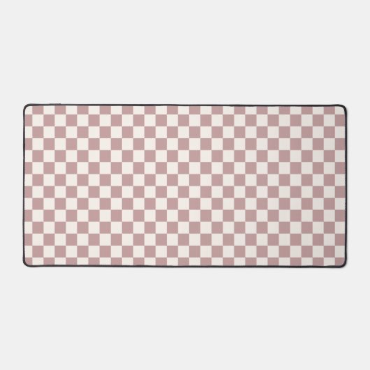 Brown Checkered Desktop Mousepad Schreibtischunterlage (Vorderseite)