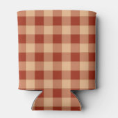 Brown Checkered Gingham Pattern Dosenkühler (Rückseite)