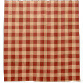 Brown Checkered Gingham Pattern Duschvorhang (Vorderseite)