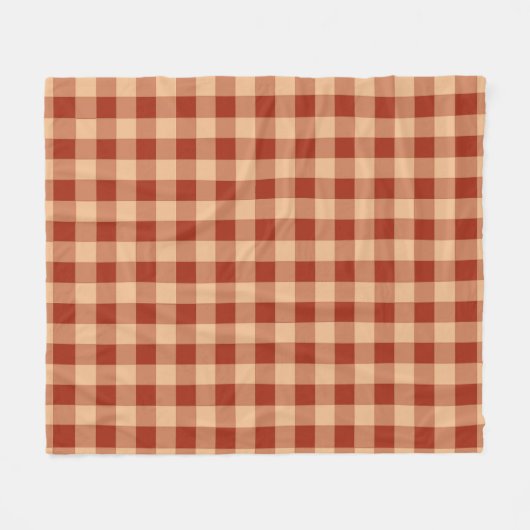 Brown Checkered Gingham Pattern Fleecedecke (Vorderseite (Horizontal))