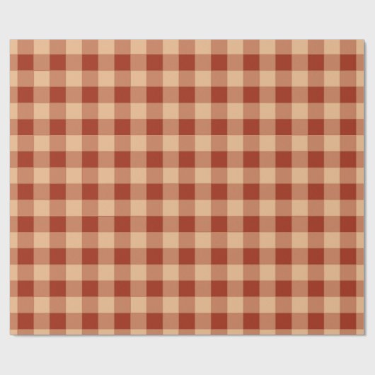 Brown Checkered Gingham Pattern Geschenkpapier (Flach)