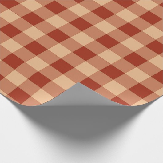 Brown Checkered Gingham Pattern Geschenkpapier (Ecke)