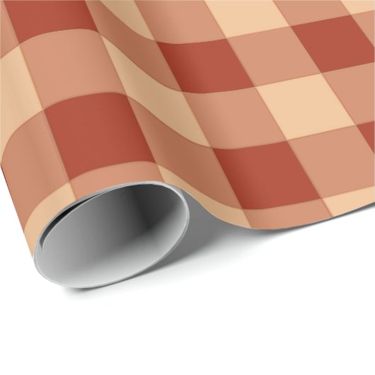 Brown Checkered Gingham Pattern Geschenkpapier (Rolleneckpunkt)