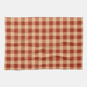 Brown Checkered Gingham Pattern Geschirrtuch