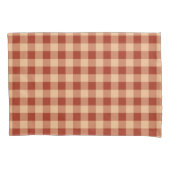 Brown Checkered Gingham Pattern Kissenbezug (Vorderseite)