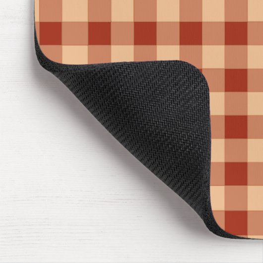 Brown Checkered Gingham Pattern Mousepad (Ecke)