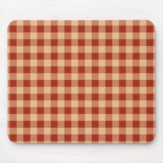 Brown Checkered Gingham Pattern Mousepad (Vorne)
