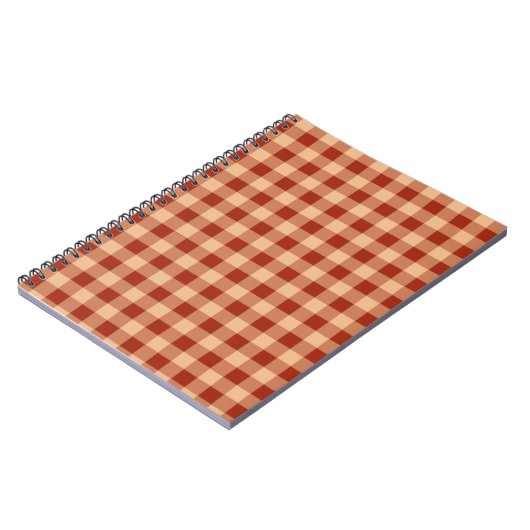 Brown Checkered Gingham Pattern Notizblock (Linke Seite)