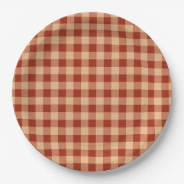 Brown Checkered Gingham Pattern Pappteller