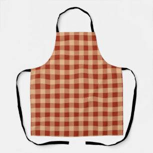 Brown Checkered Gingham Pattern Schürze