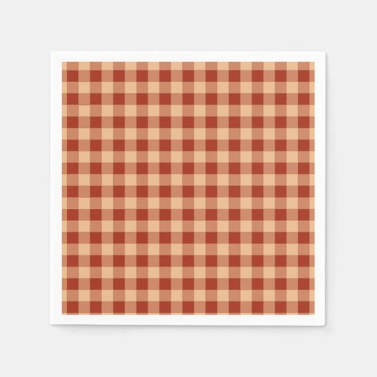 Brown Checkered Gingham Pattern Serviette (Vorderseite)