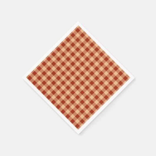 Brown Checkered Gingham Pattern Serviette (Ecke)