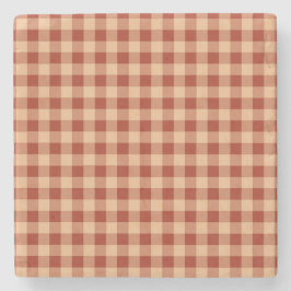 Brown Checkered Gingham Pattern Steinuntersetzer