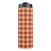 Brown Checkered Gingham Pattern Thermosbecher (Vorderseite)