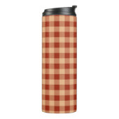 Brown Checkered Gingham Pattern Thermosbecher (Nach links gedreht)