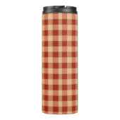 Brown Checkered Gingham Pattern Thermosbecher (Rückseite)