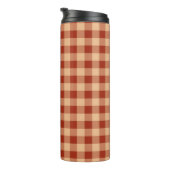 Brown Checkered Gingham Pattern Thermosbecher (Nach rechts gedreht)