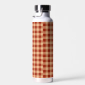 Brown Checkered Gingham Pattern Trinkflasche (Rechts)