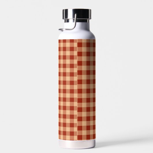 Brown Checkered Gingham Pattern Trinkflasche (Rechts)