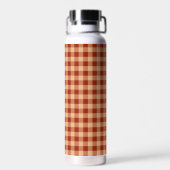 Brown Checkered Gingham Pattern Trinkflasche (Rückseite)