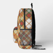 Brown Checkered Pattern Bedruckter Rucksack (Rechts)