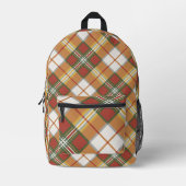 Brown Checkered Pattern Bedruckter Rucksack (Vorderseite)