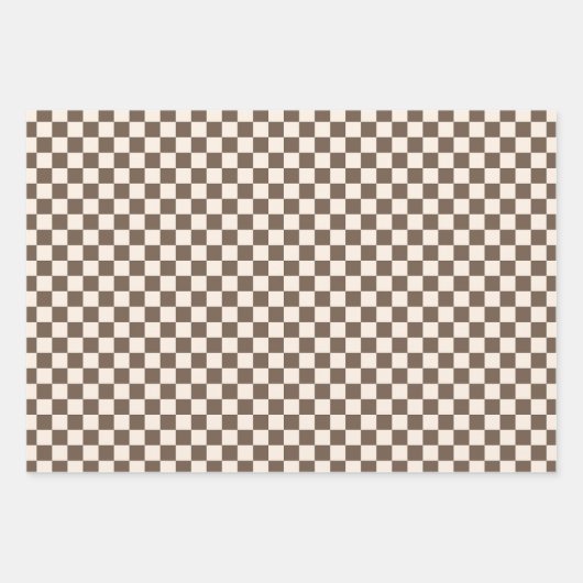 Brown Checkered Pattern Geschenkpapier Set (Vorderseite)