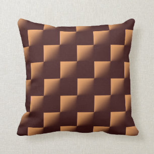 Brown Checkered Pattern Kissen