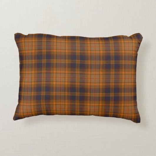 Brown Checkered Tartan Kariert Dekokissen (Rückseite)