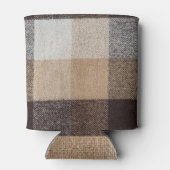 Brown Checkered Wool: Tartan Texture Dosenkühler (Rückseite)
