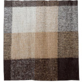Brown Checkered Wool: Tartan Texture Duschvorhang (Vorderseite)