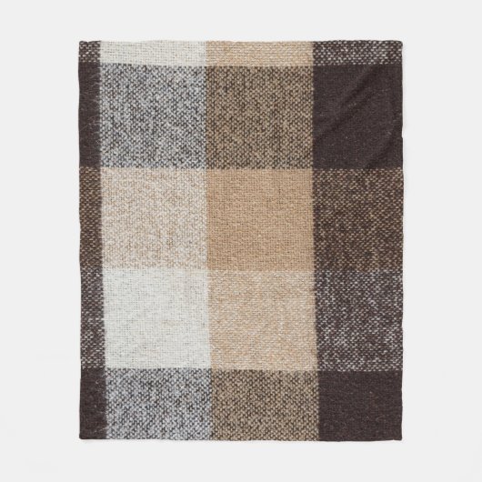 Brown Checkered Wool: Tartan Texture Fleecedecke (Vorderseite)